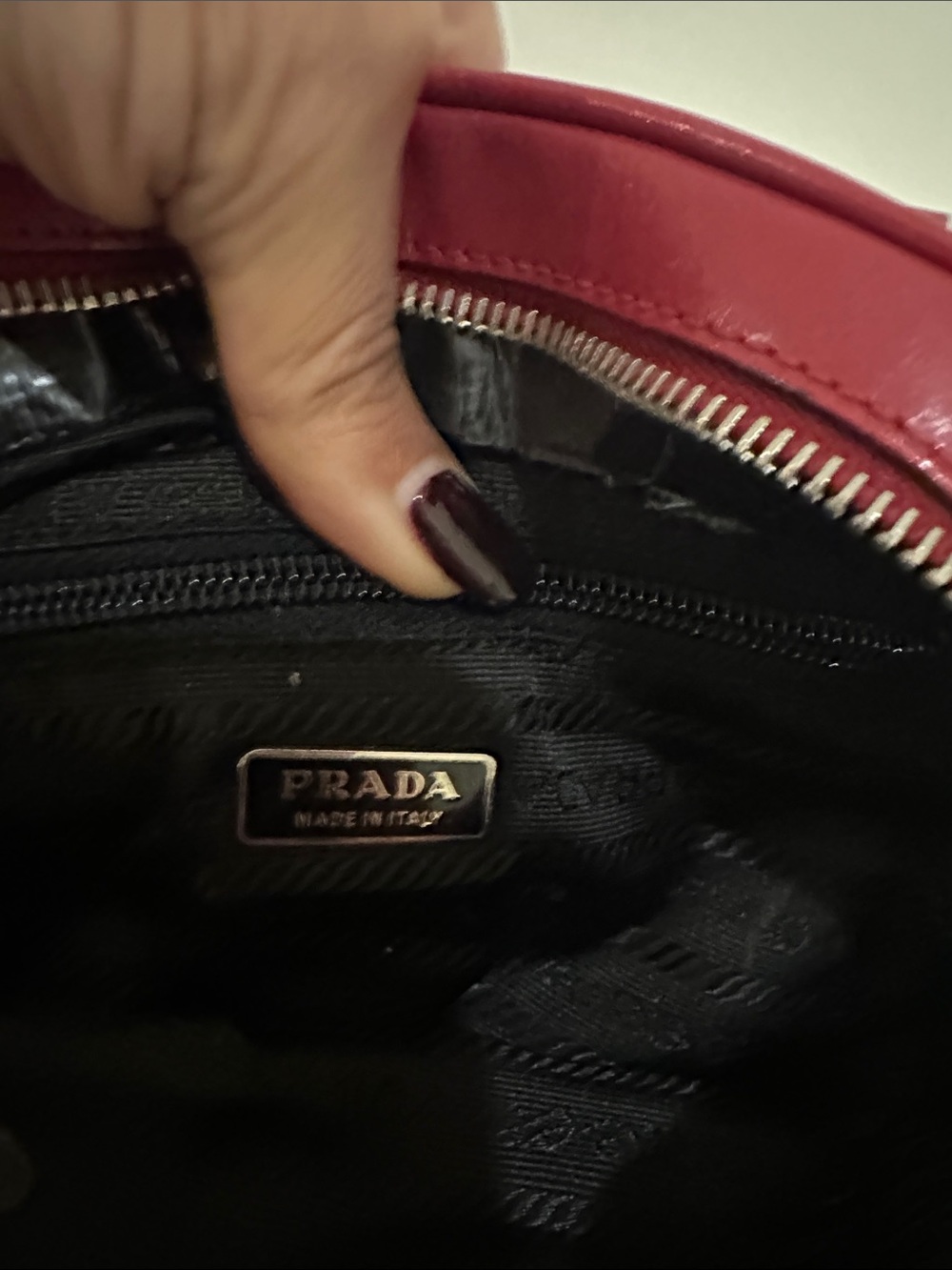 Vintage Prada S/S 2000 Vitello Drive Perforated Bowling Bag - Picture 11 of 12